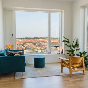 View From The 18th Floor Over Whole Of Copenhagen. Apartment Copenhagen